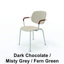 Dark Chocolate, Misty Grey eller Fern Green stativ
