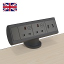 Axessline Desk UK 2 el, 2 USB