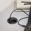 Powerdot Ø80mm - el, USB-laddare, USB-C port, 2 genomföringshål